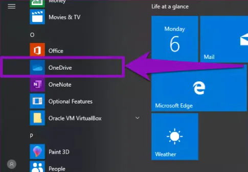 launch OneDrive