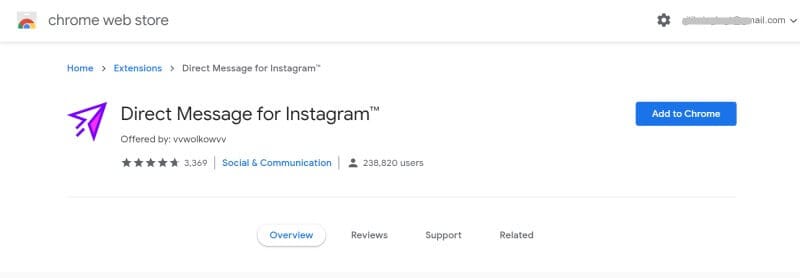extension chrome pour les messages directs sur instagram