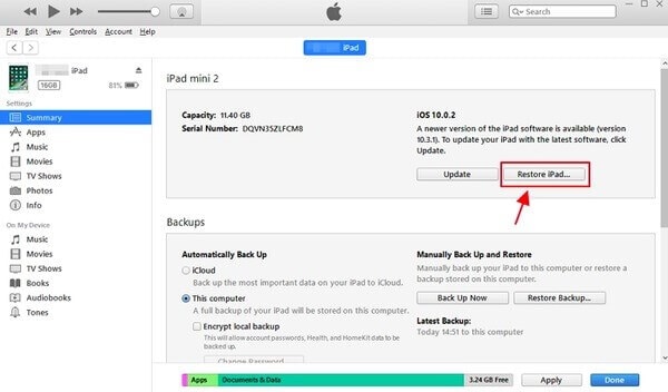 cancella iPad senza ID Apple 3