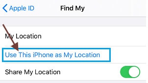 Abbildung 20 Tippen Sie auf "Dieses iPhone als meinen Standort verwenden"