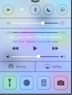 Figure 4 swipe up the control center from down