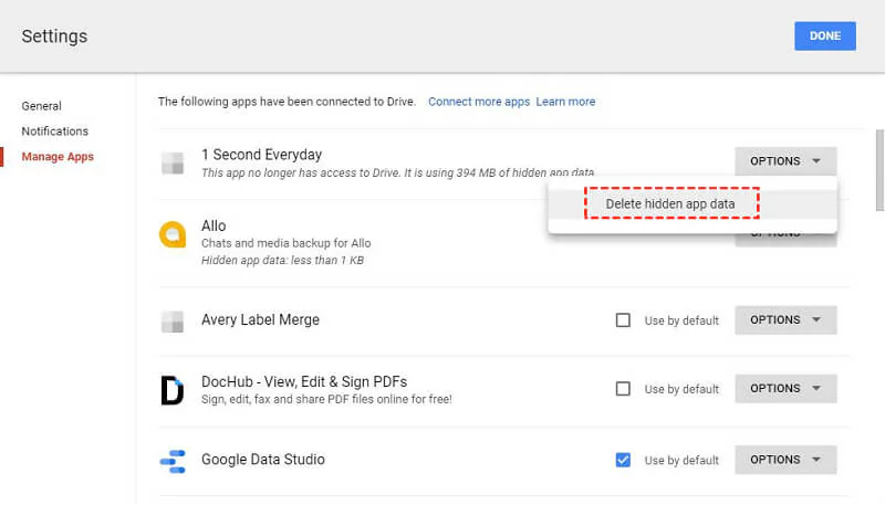 Managing Google Drive Apps