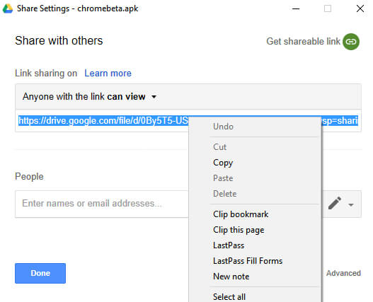 create a google drive link