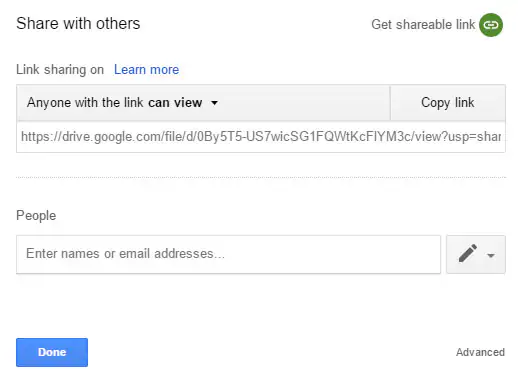 how to send a google drive link