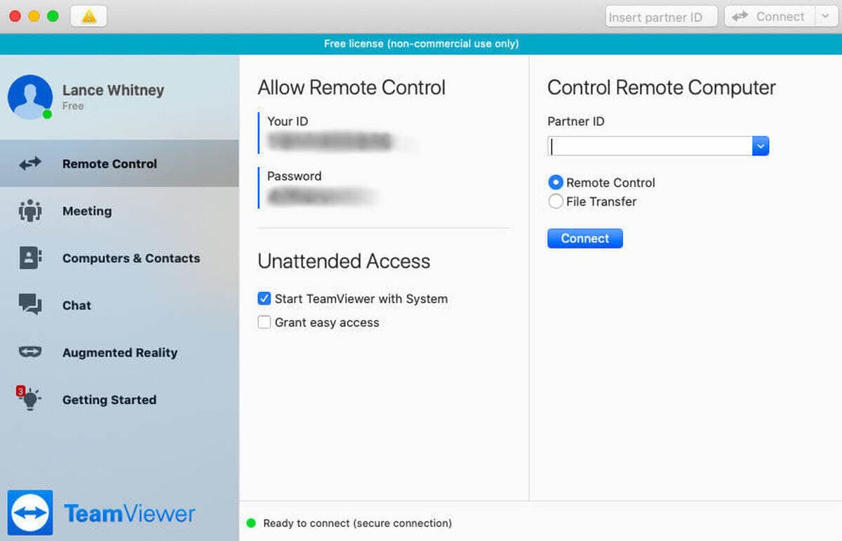 how to setup teamviewer unattended access password for mac