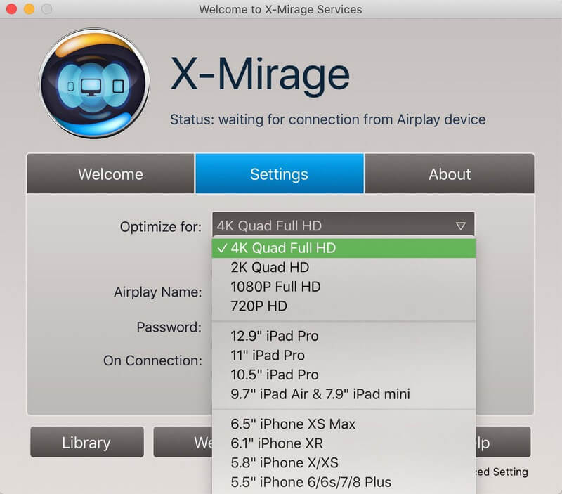 واجهة برنامج x mirage