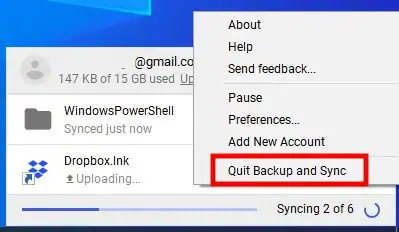 desktop google drive not syncing check