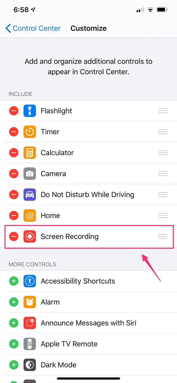 screen recorder added