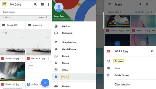 how to recover deleted trash from google photos