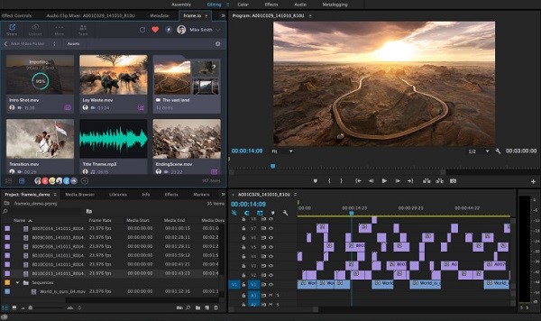 *قم بتحرير الفيديو الخاص بك في adobe premiere pro