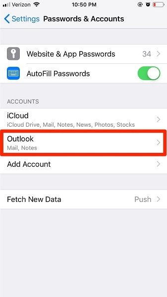 “changing mail contact settings in iphone 