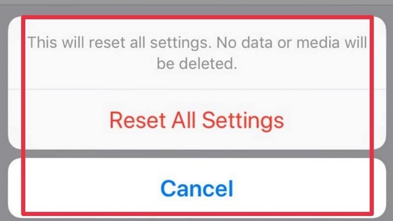 resetting the iphone settings