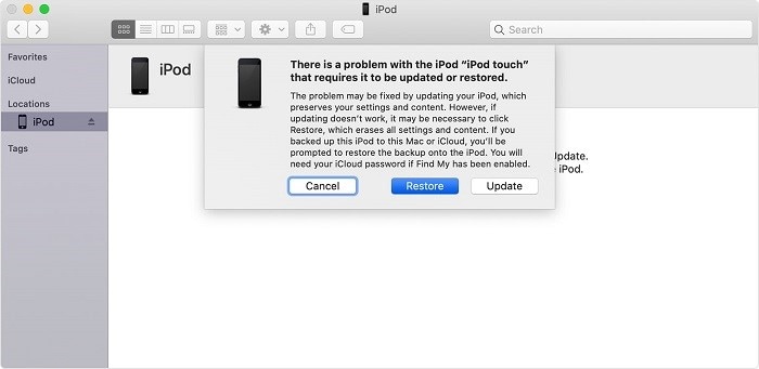 ipod is disabled connect to itunes