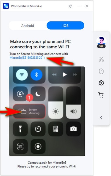 iPhone mirroring with MirrorGo