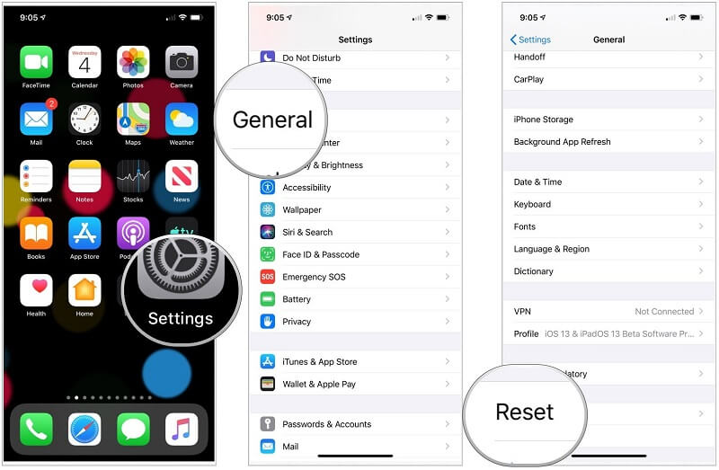 resetting everything in iPhone
