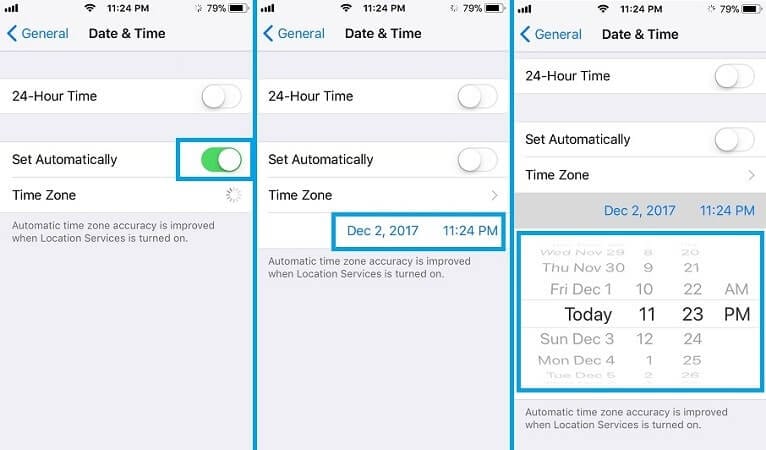 Verificar configurações de data e hora no iPhone