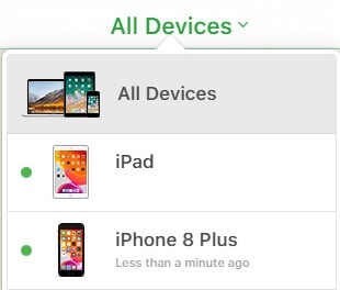 select iphone on icloud