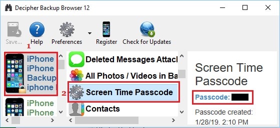 código de tiempo de pantalla acceso mostrado