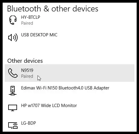 devices successfully paired