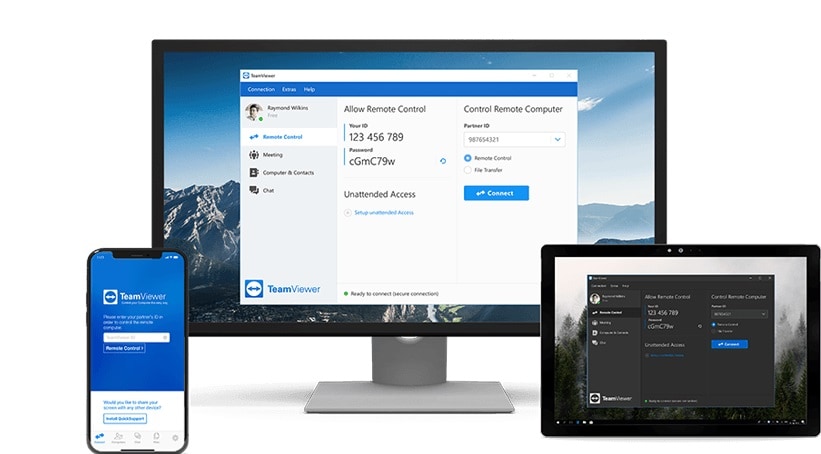 connecting smartphone with pc via teamviewer