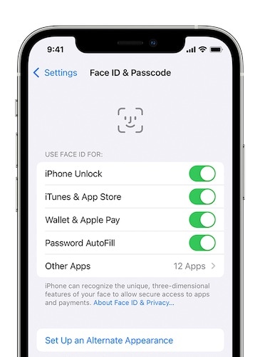 check face id settings