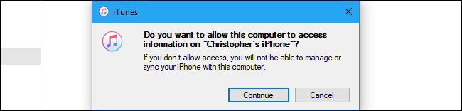 allow computer to access your iphone