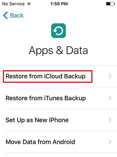 Restaurar desde copia de seguridad de iCloud