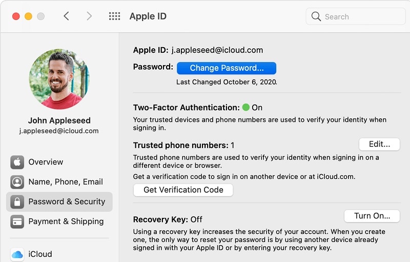 change apple id password mac