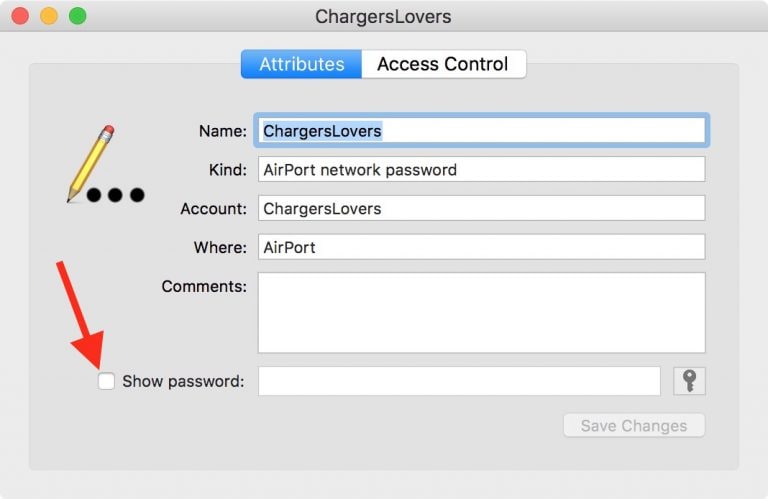 mac keychain network attributes