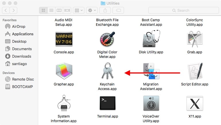 mac open keychain app