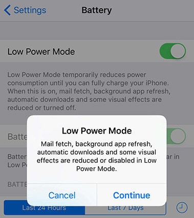 turn on low power mode