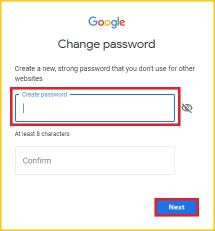 change gmail password