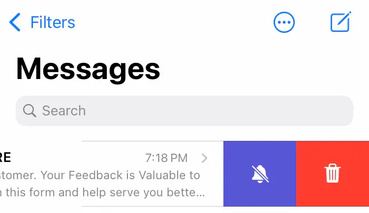 delete old messages in ios