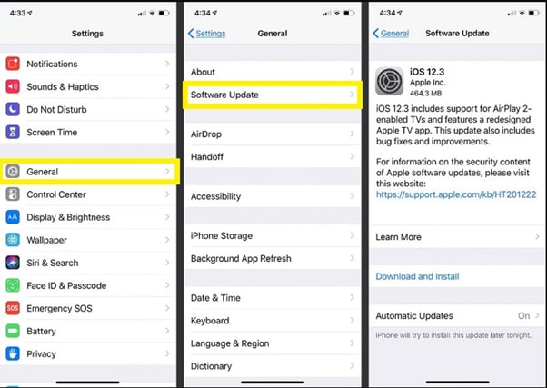 how to manually update your ios