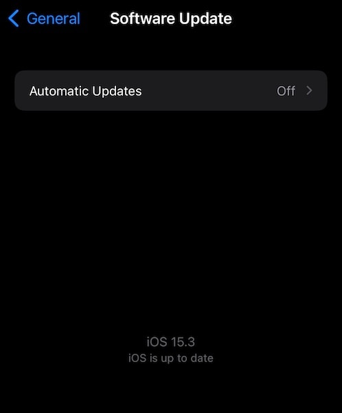 check for software update on iphone