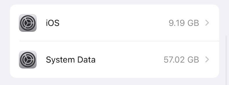 ios and other system data storage