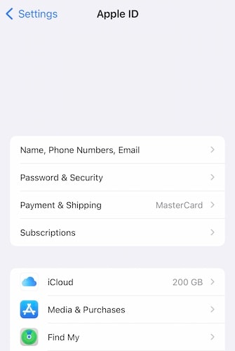 tap icloud to access icloud features
