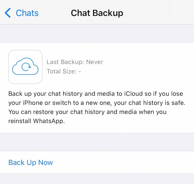 backup delle whatsapp di WhatsApp
