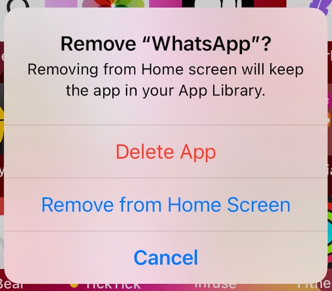 elimina WhatsApp in ios 2