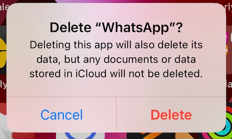 excluir WhatsApp no ios 3