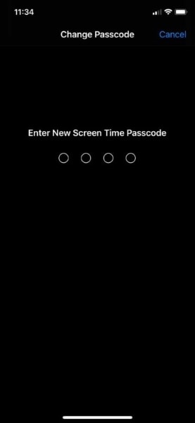 set a new screen time passcode