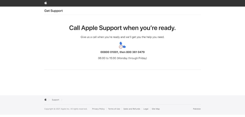 chiama l'assistenza Apple