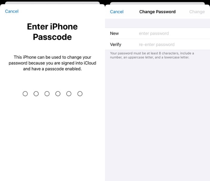 set the new apple id password