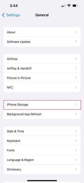 access iphone storage