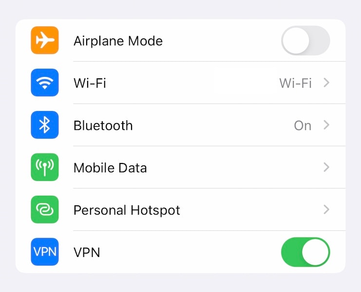 toggle vpn off in ios