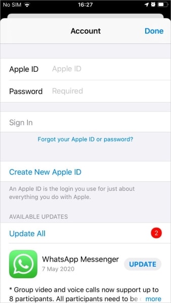 Tippen Sie auf Neue Apple-ID erstellen