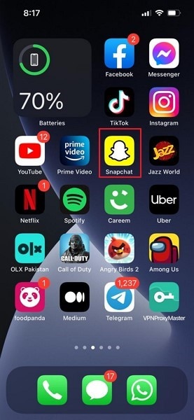 select snapchat app