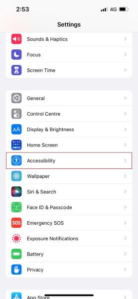tap on accessibility