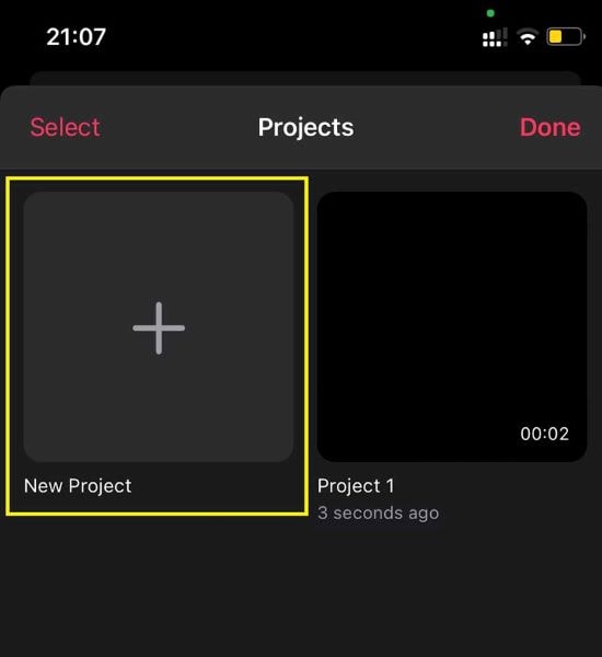 create project clips