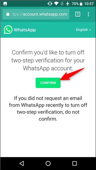 confirm to turn off verification